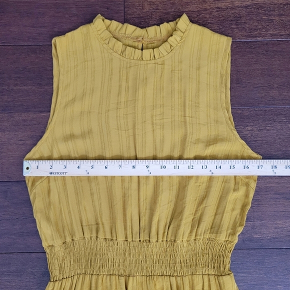 Shein Sleeveless High Neck Fit & Flare Knee Length Dress Mustard Women's L 8/10 - Picture 5 of 7